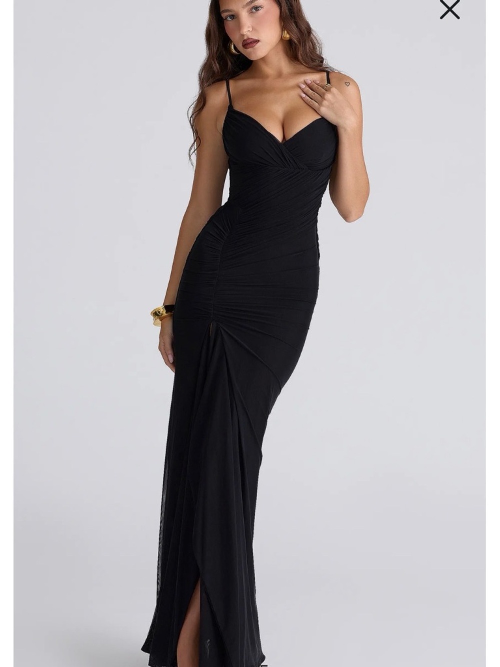House of CB “Issey” Stretch Mesh Gown